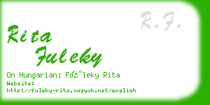 rita fuleky business card